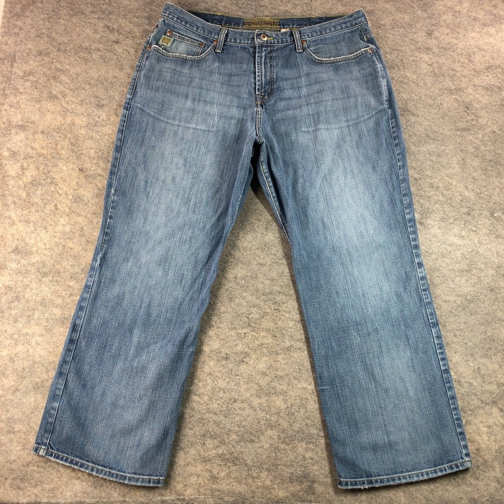 Cinch Mens Blue Denim Jeans 40X30 Straight Leg Cotton Light Wash High Rise Denim
